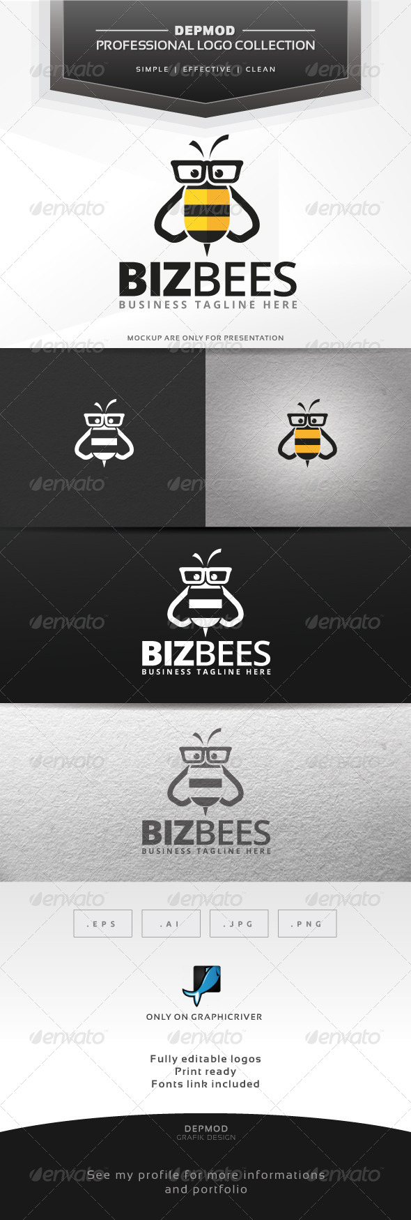 Biz Bees Logo - Animals Logo Templates