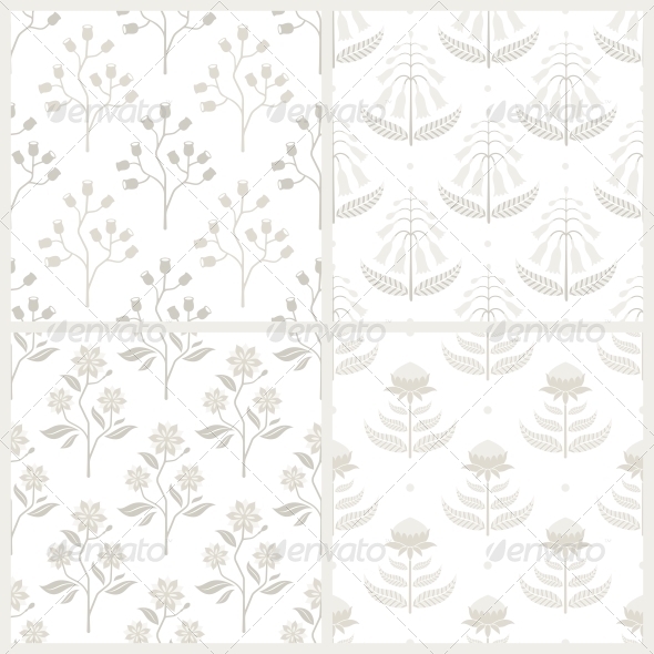 Set of Seamless Patterns with Australian Floral - Patterns Decorative
