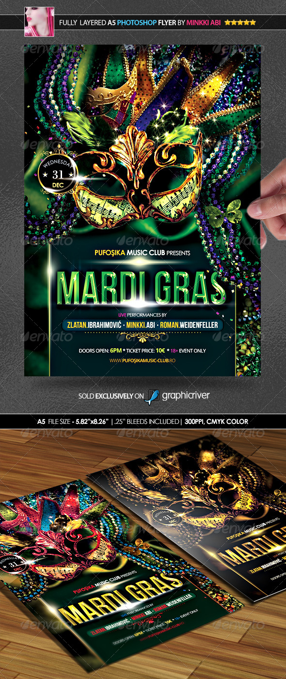 Mardi Gras Poster/Flyer - Flyers Print Templates