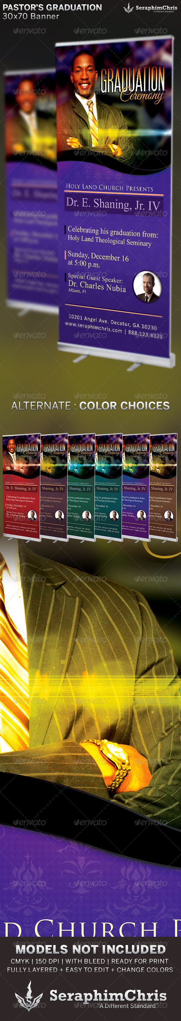 Pastor's Graduation Ceremony: Banner Template - Print Templates