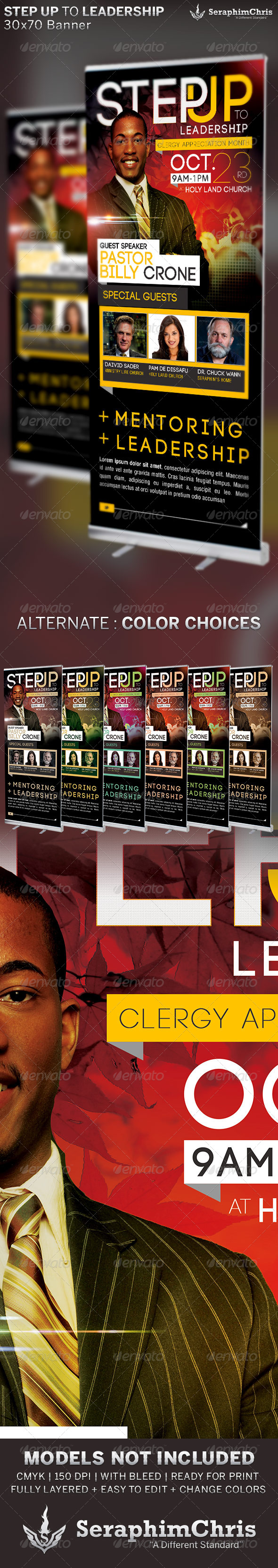 Step Up to Leadership: Church Banner Template - Print Templates
