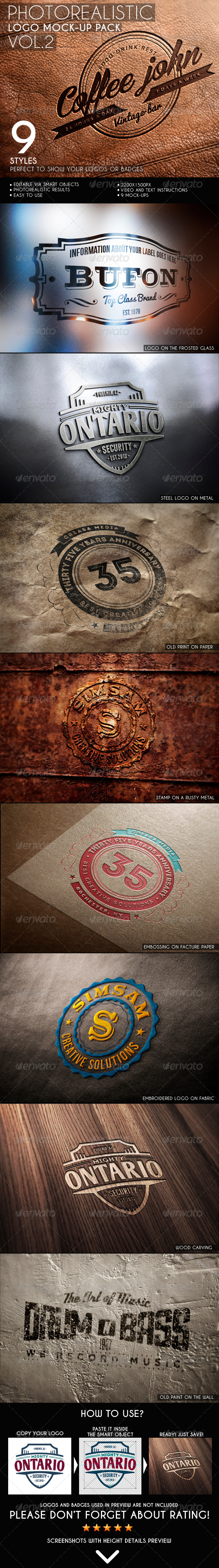 Photorealistic Logo Mock-Up Pack Vol.2 - Logo Product Mock-Ups