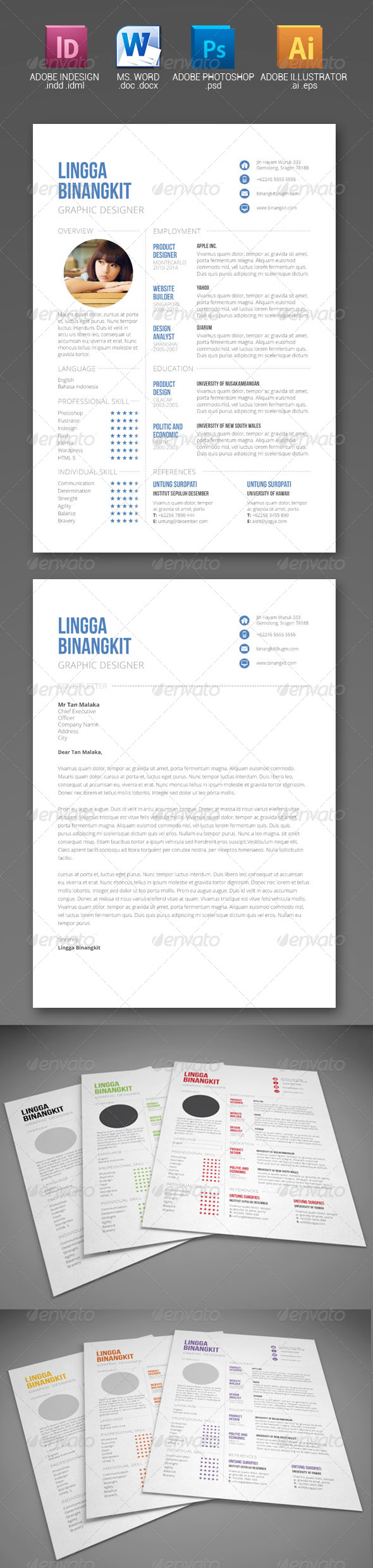 Sewon Clean Resume Template Volume 6 - Resumes Stationery