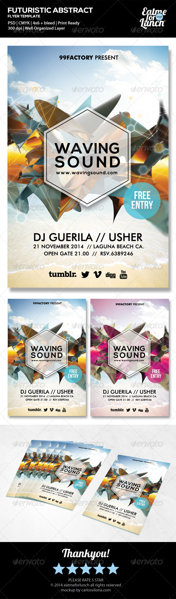 Futuristic Dance/Club Flyer Templates - Clubs & Parties Events