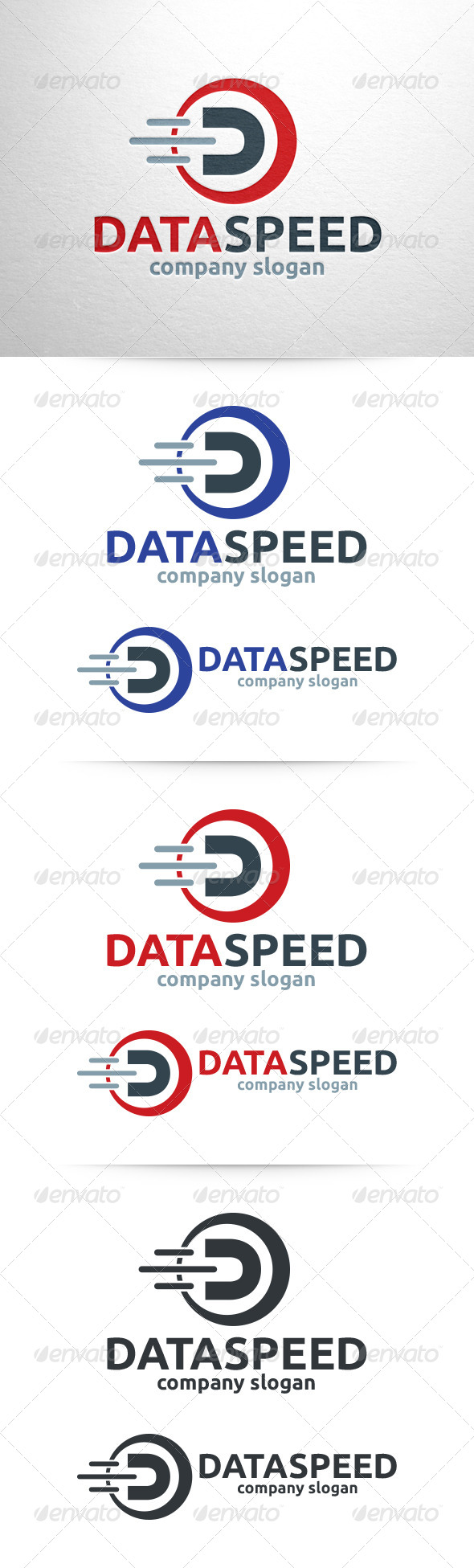 Data Speed - Letter D Logo - Letters Logo Templates