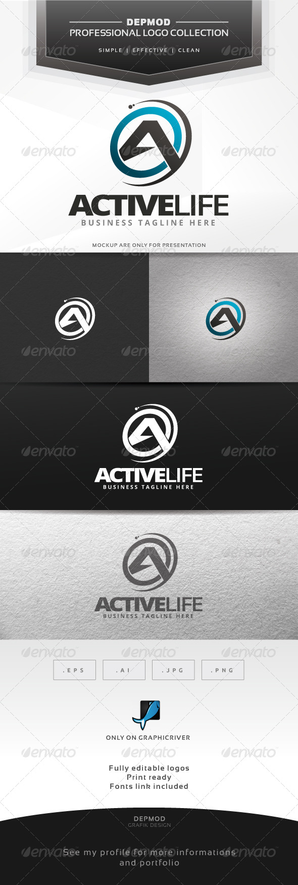 Active Life Logo - Letters Logo Templates