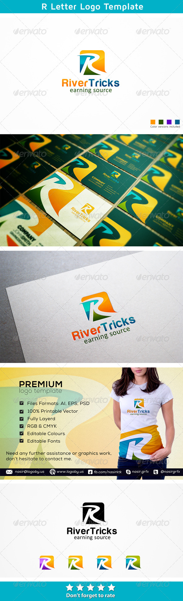 River R Letter - Letters Logo Templates