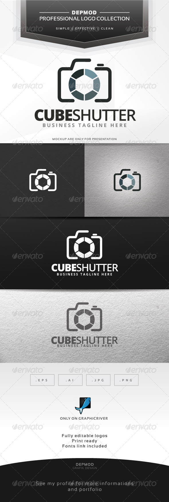 Cube Shutter Logo - Symbols Logo Templates