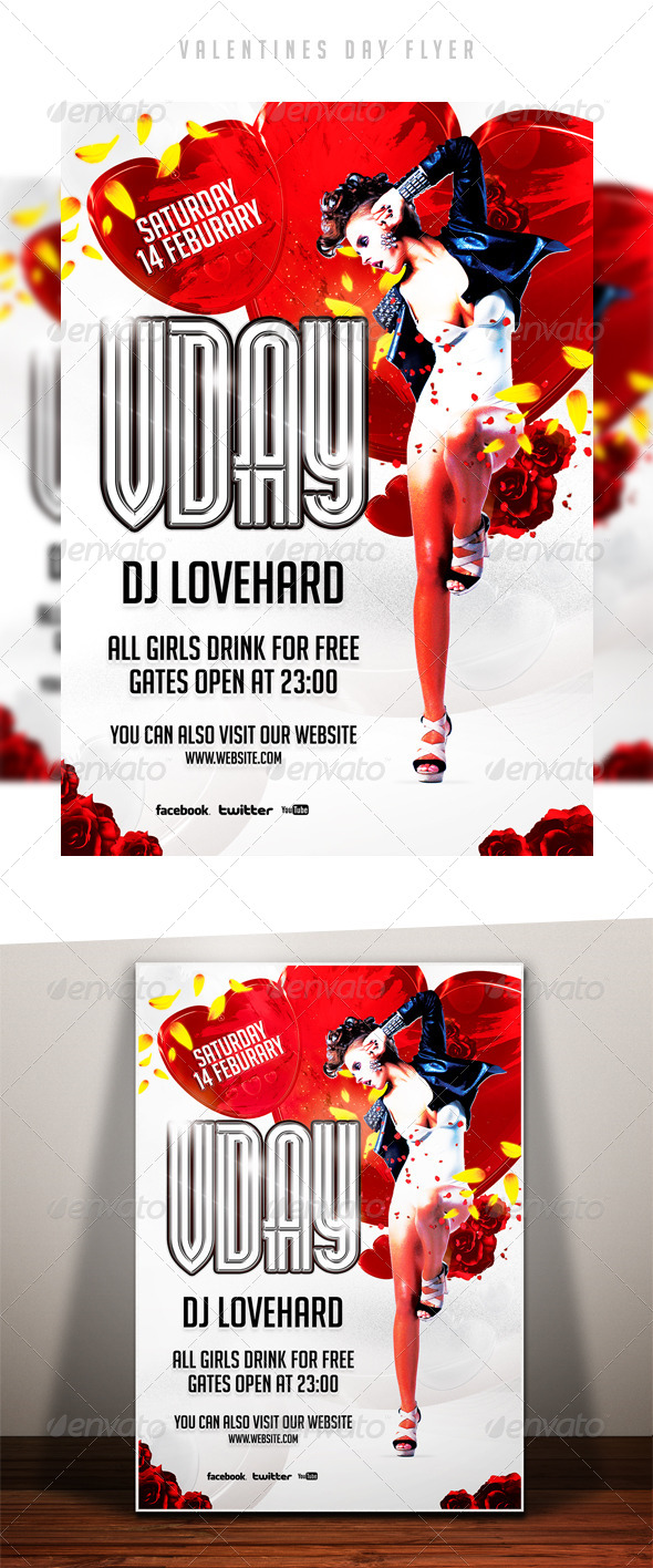 Valentine's Day Flyer - Clubs & Parties Events