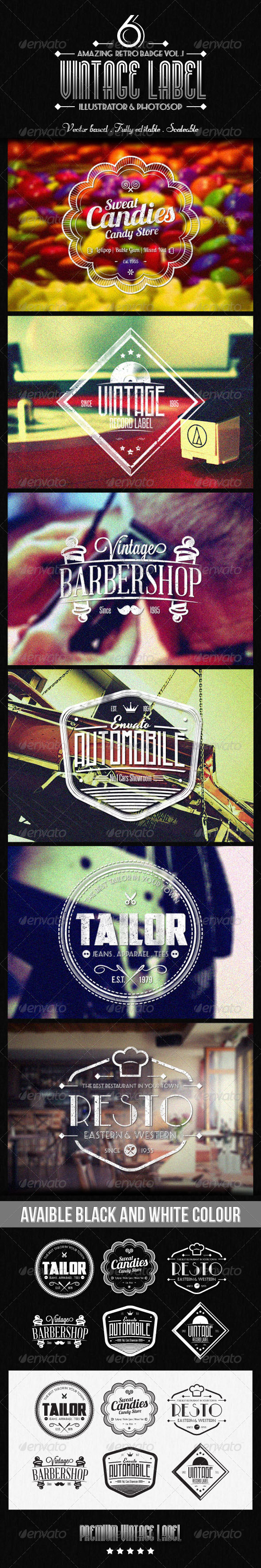 Vintage Label vol.2 - Badges & Stickers Web Elements