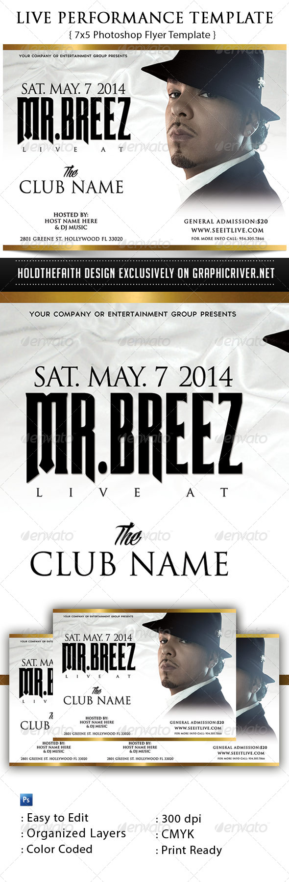 Live Performance Flyer - Clubs & Parties Events