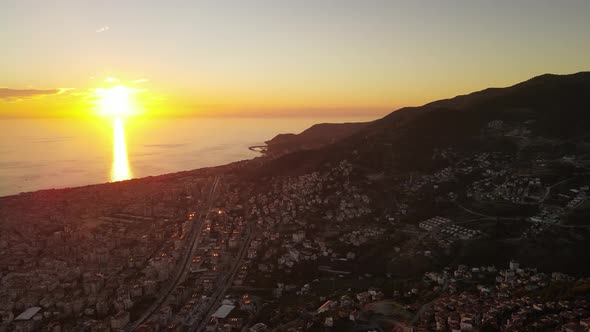 Aerial View Alanya Turkey  Resort Town Seashore alt