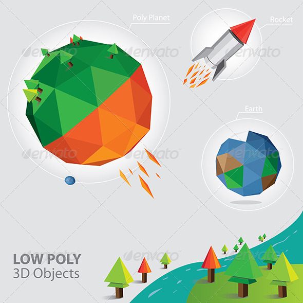 Vector Low Poly 3D Object - Conceptual Vectors