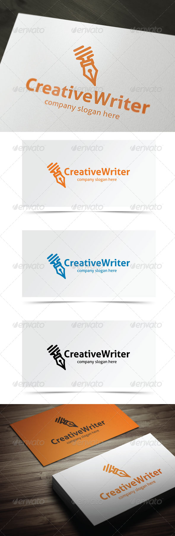 Creative Writer - Objects Logo Templates