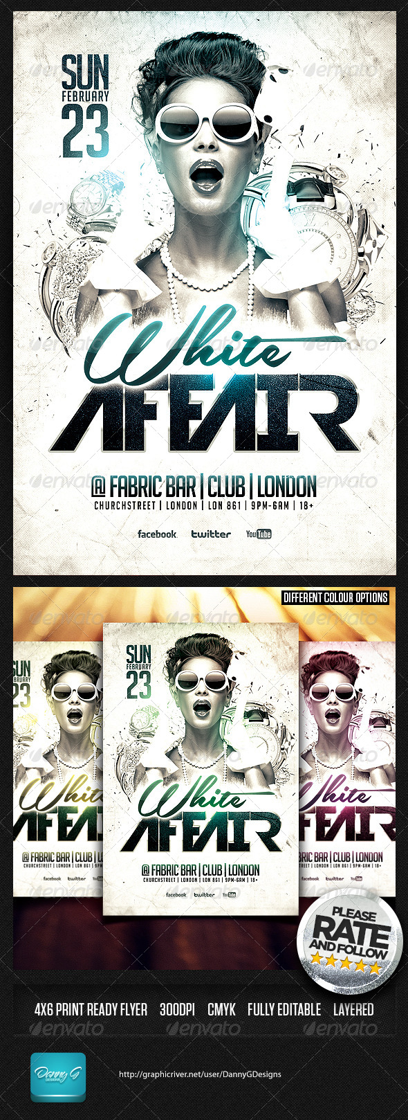 White Affair Flyer Template PSD - Clubs & Parties Events