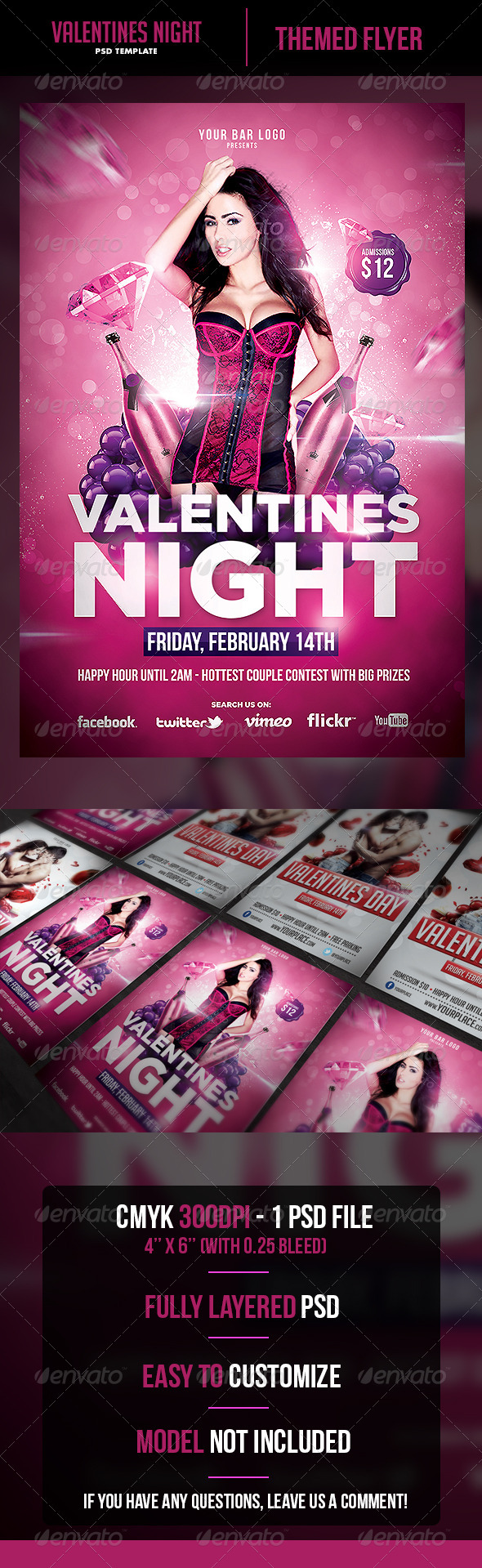 Valentines Night Flyer Template