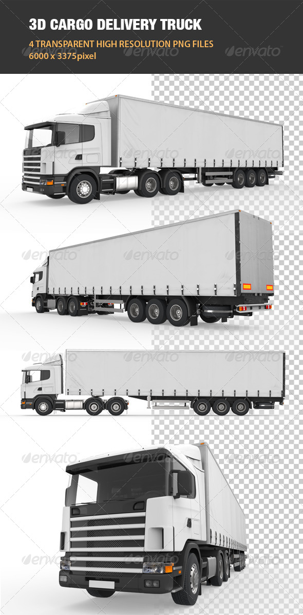 3D Cargo Delivery Truck - Objects 3D Renders