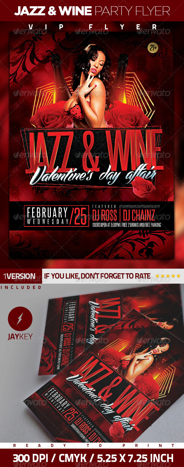 Jazz and Wine Party Flyer - Events Flyers