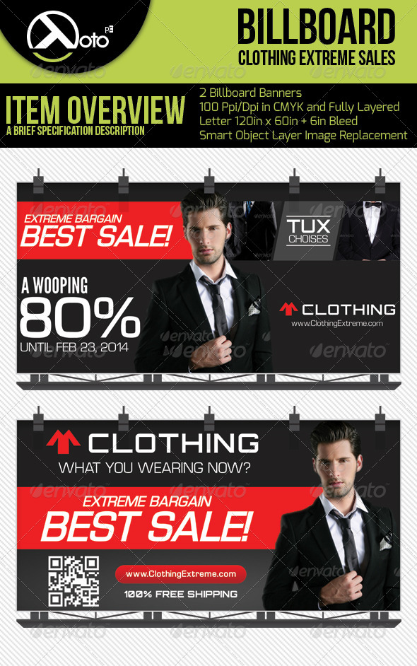 Extreme Sales Clothing Billboards - Signage Print Templates
