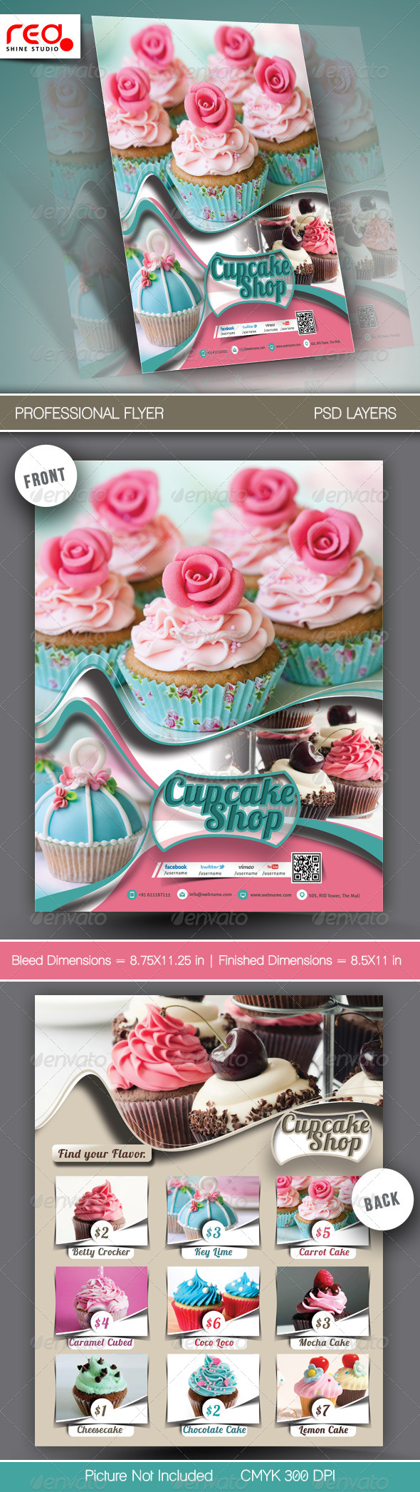 Cupcake Menu Template - Food Menus Print Templates
