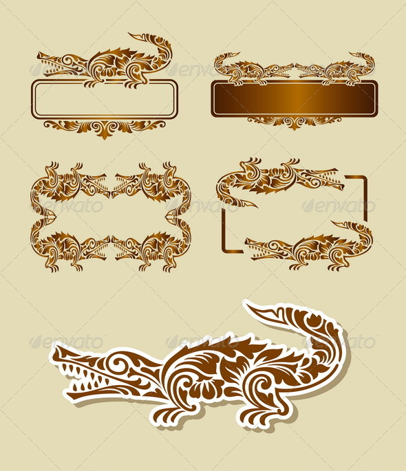 Crocodile Pattern Decoration - Flourishes / Swirls Decorative