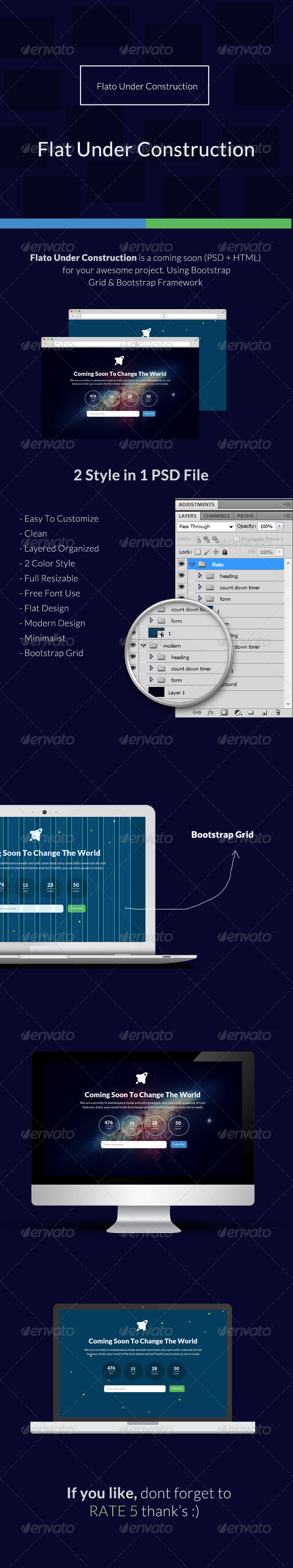 Flato Under Construction + HTML - 404 Pages Web Elements