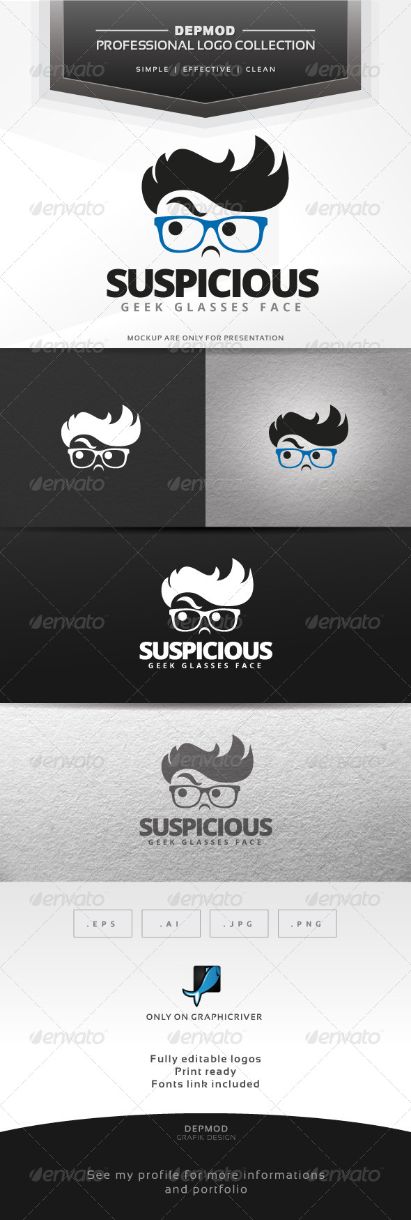Suspicious Geek Logo - Humans Logo Templates