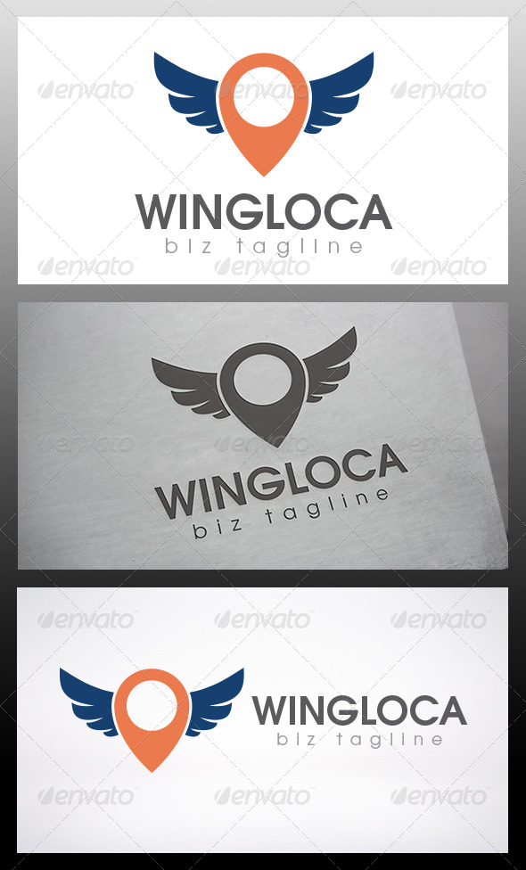 Wings Locator Logo - Symbols Logo Templates