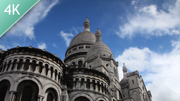 Basilica Montmartre in Paris - Timelapse