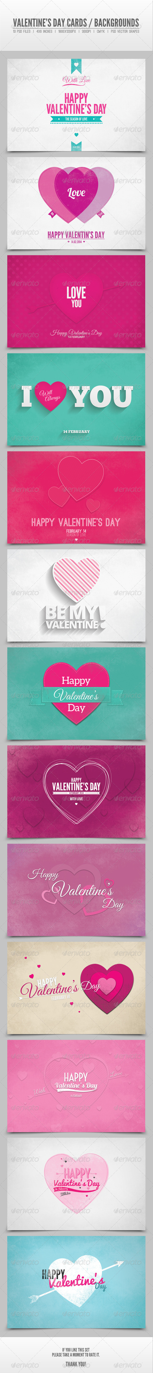Valentine's Day Cards / Backgrounds Vol.3 - Backgrounds Graphics