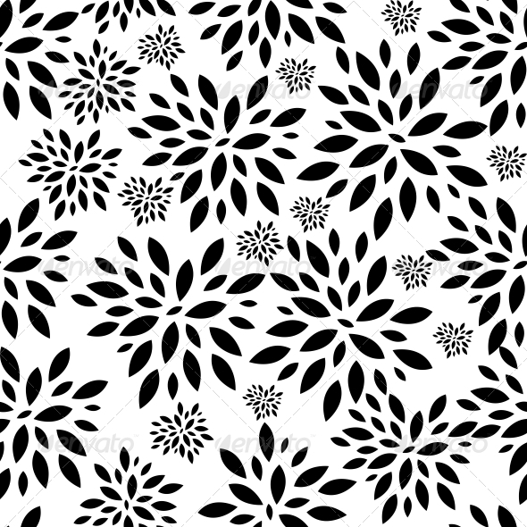 Flower Leaves Seamless Pattern Background Vector - Patterns Decorative