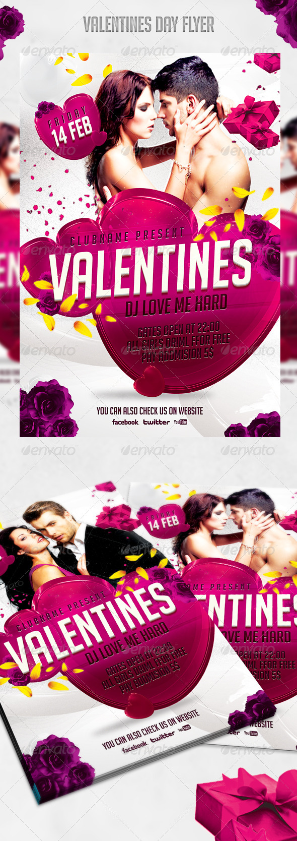 Valentine's Day Flyer - Clubs & Parties Events