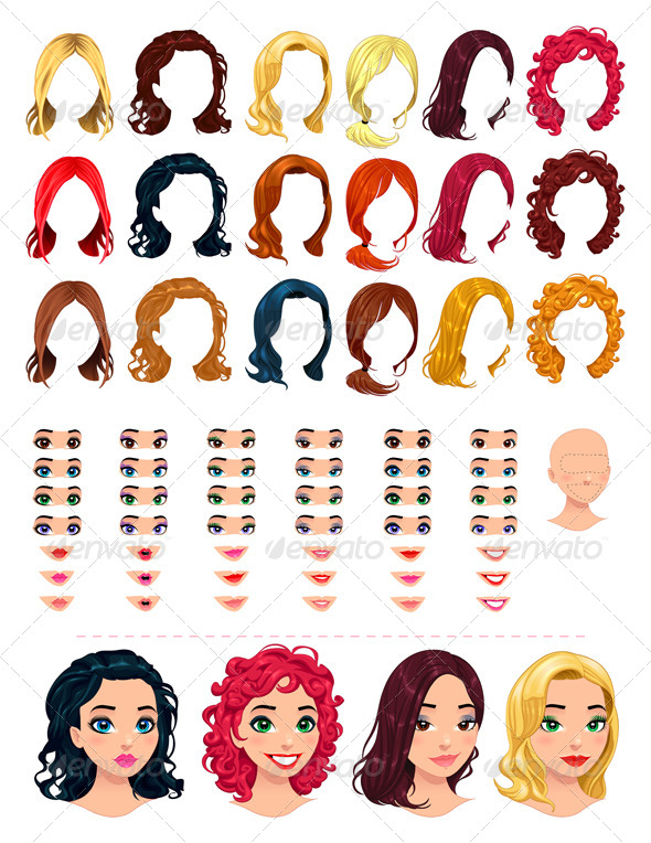 Fashion Female Avatars. - People Characters