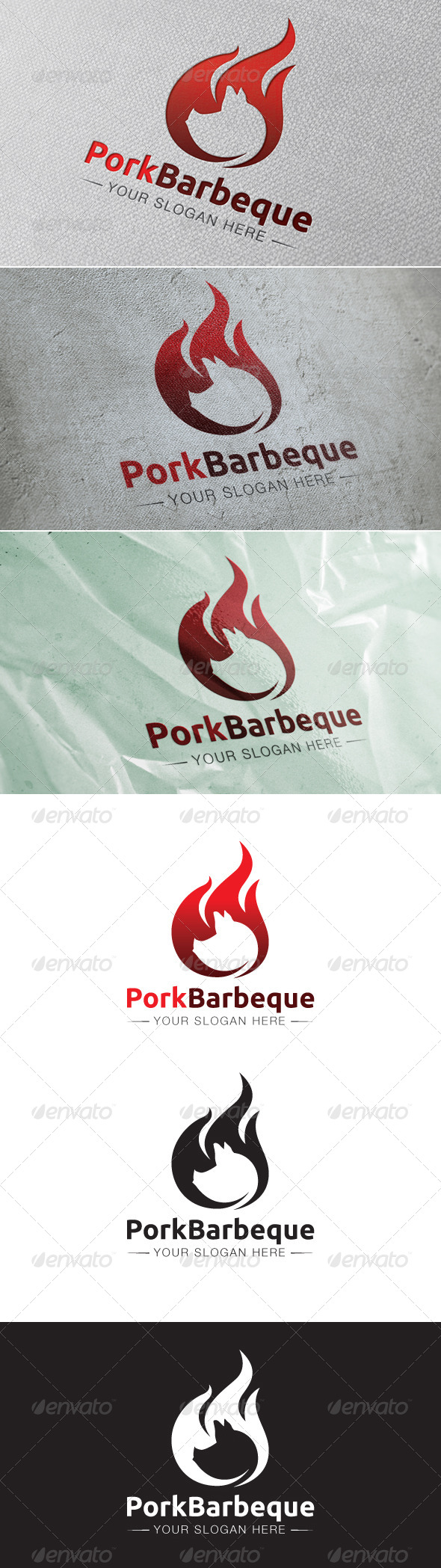 Pork Barbeque Logo Template - Animals Logo Templates