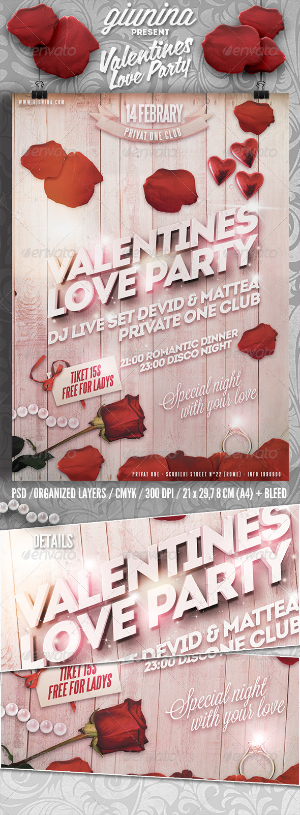 Valentines Love Party Flyer/Poster - Events Flyers