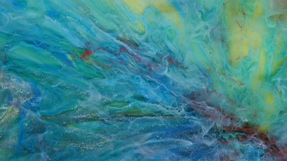 Abstract Light Pastel Streams Flow Along the Plane on a Blue Background alt