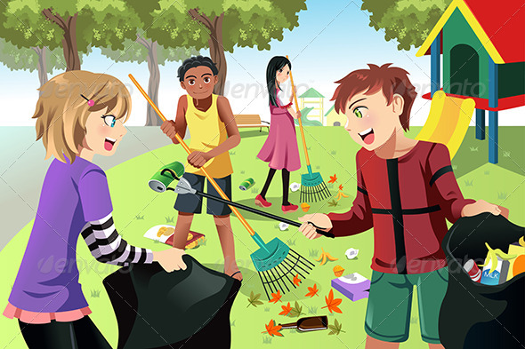 Volunteer Kids - People Characters