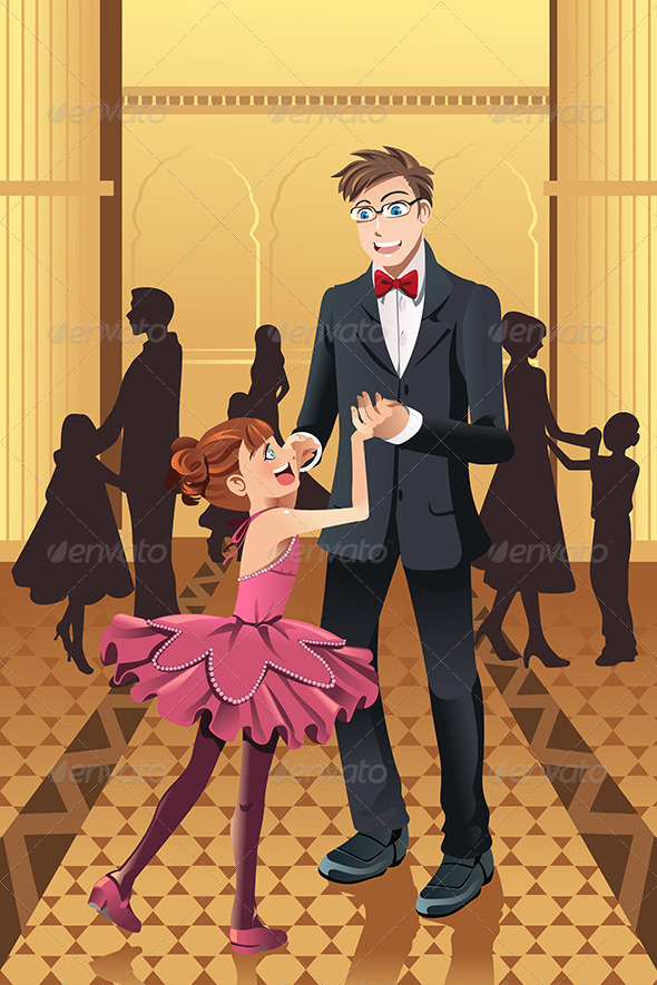 Father Dancing with His Daughter - People Characters