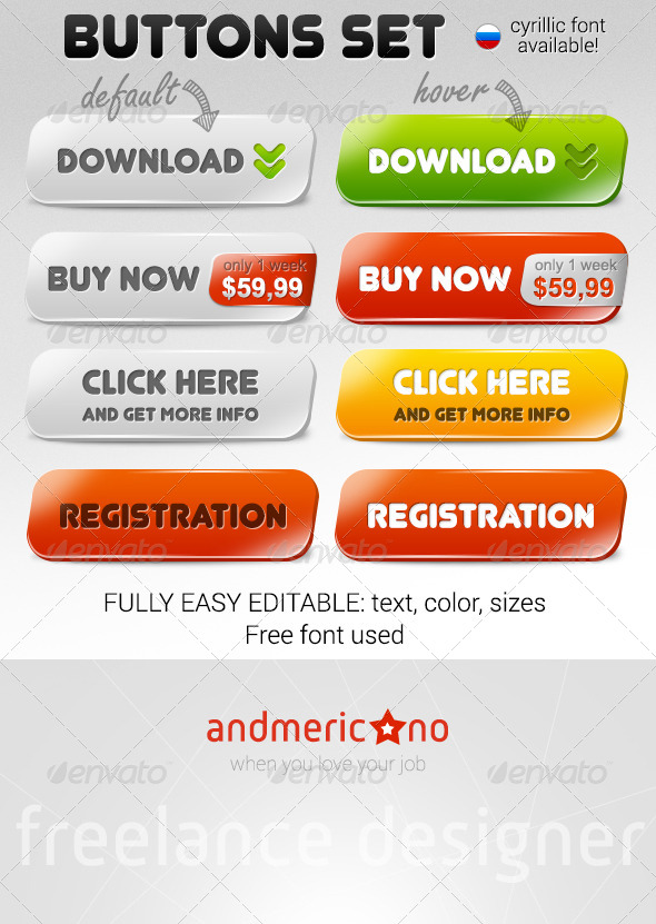 Stylish Web Buttons - Buttons Web Elements