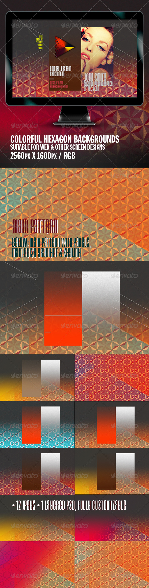 Colorful Hexagon Background - Backgrounds Graphics