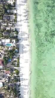 Vertical Video of the Ocean Near the Coast of Zanzibar Tanzania alt