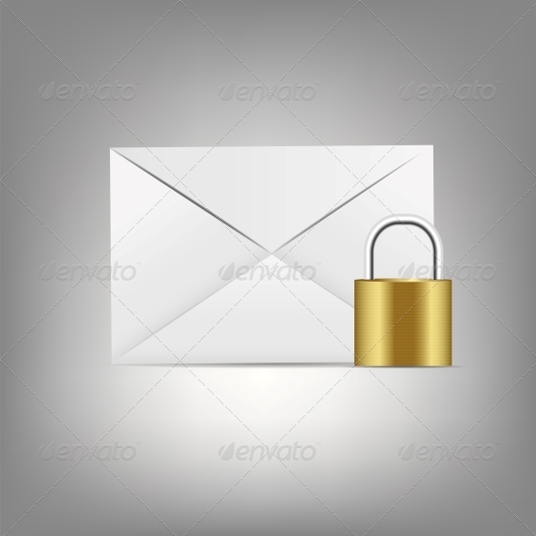 Mail Icon with Lock - Web Technology