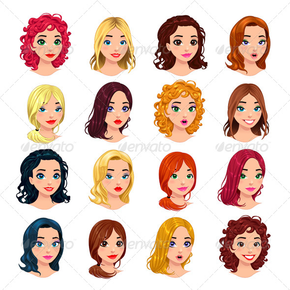 Fashion Female Avatars - People Characters