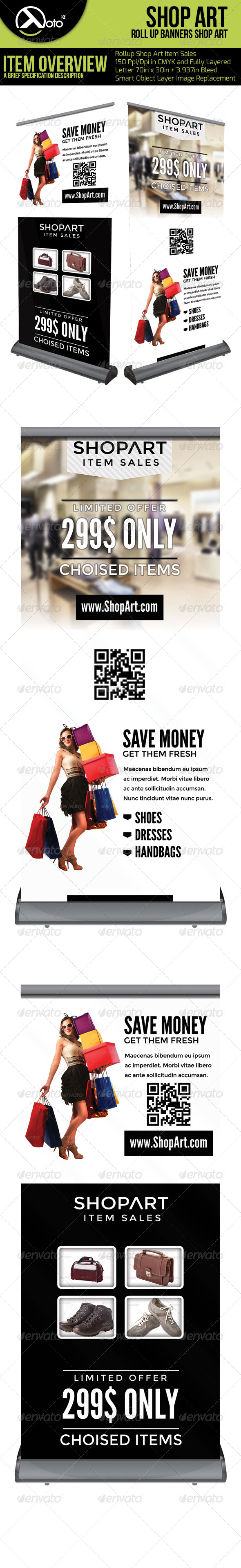 Shop Art Roll Up Banners - Signage Print Templates