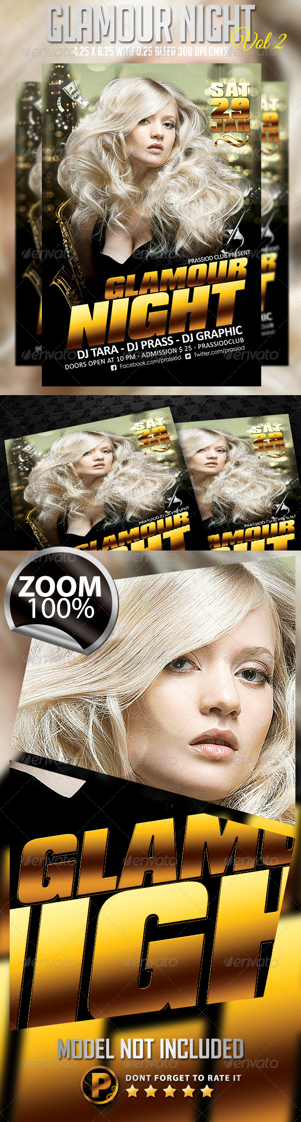 Glamour Night Flyer Template Vol 2 - Clubs & Parties Events