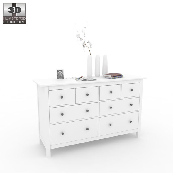 IKEA HEMNES Chest of 8 drawers - 3D Model. by humster3d | 3DOcean