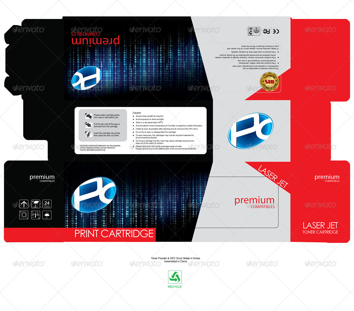 Packaging for Laser Jet Print Cartridge Toner by anishamoin | GraphicRiver