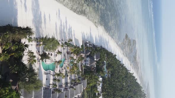 Zanzibar Tanzania  Vertical Video of the Ocean Near the Coast Slow Motion alt