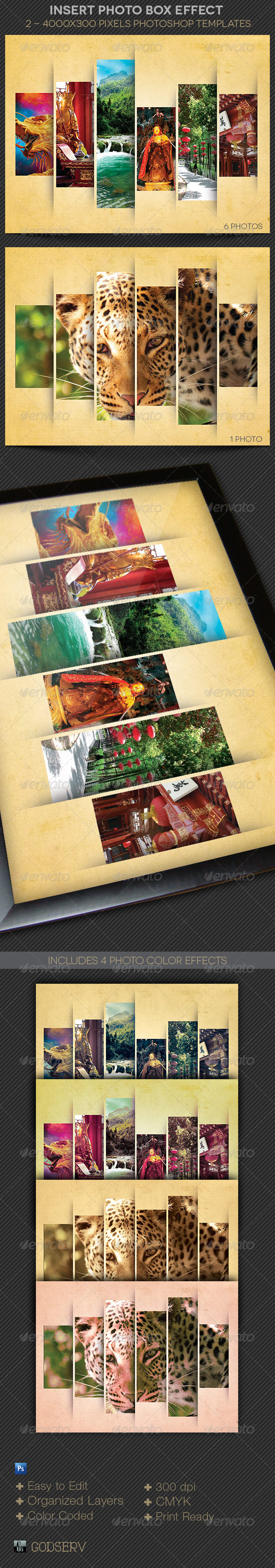 Insert Photo Box Effect Template - Artistic Photo Templates