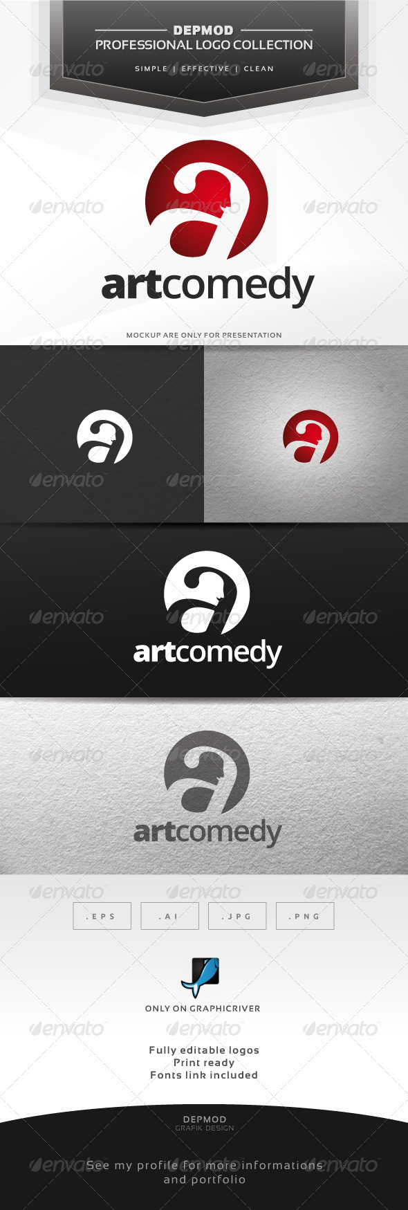 Art Comedy Logo - Letters Logo Templates